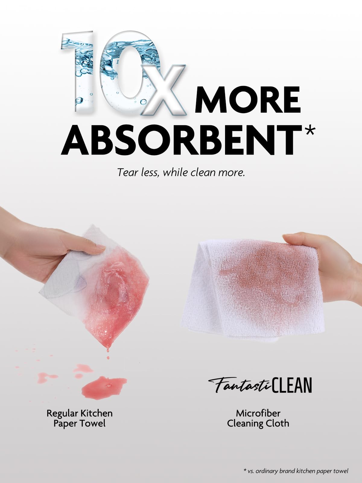 Fantasticlean Microfiber Cleaning Cloth Roll -60 Pack, Tear Away Microfiber Towels, 12" x 12", Reusable, Washable, Scratch Free, Ultra Absorbent Dishcloth for All-Around Cleaning (Beige & Tan)