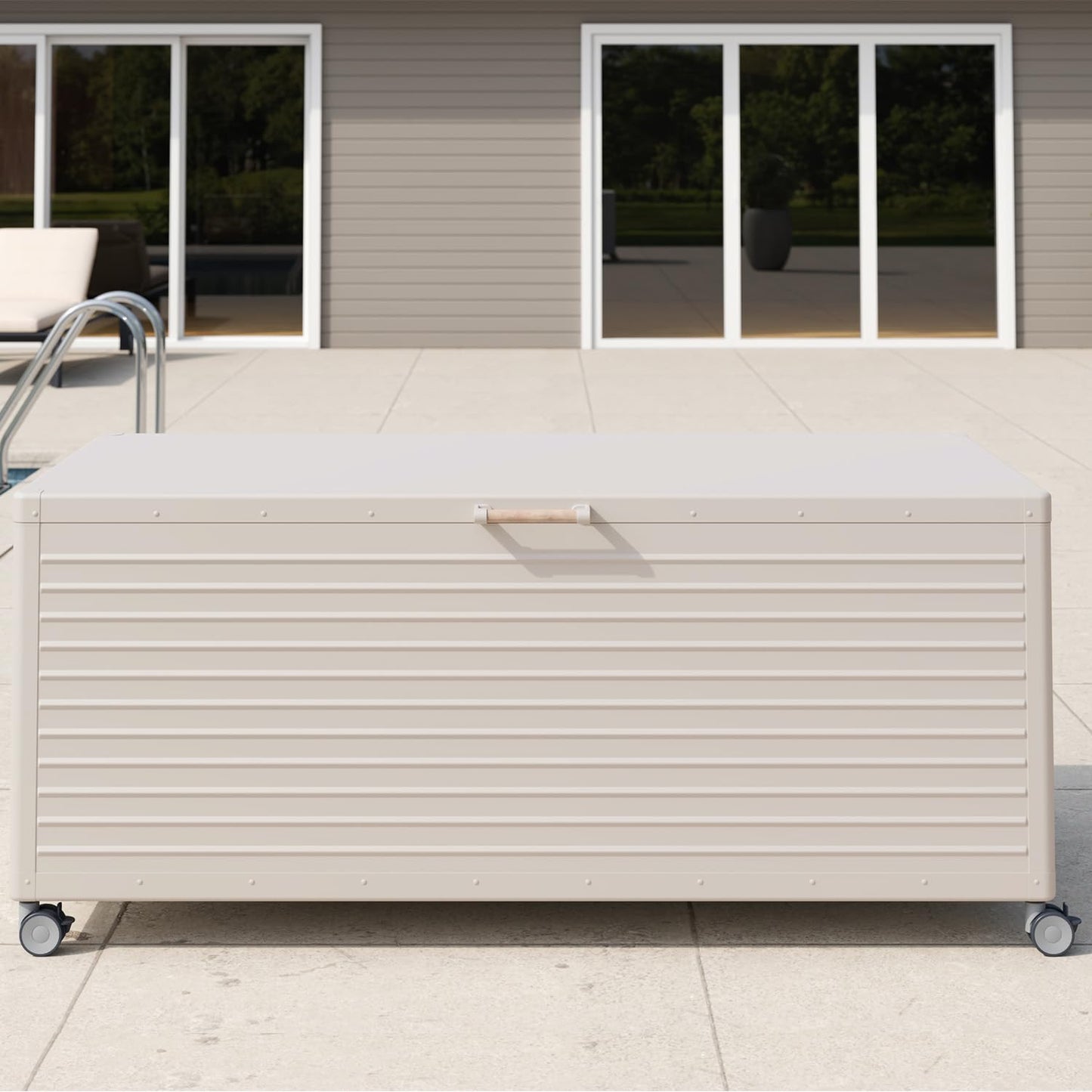 Waterproof Outdoor Storage Box with Wheels & Soft-Close Lid