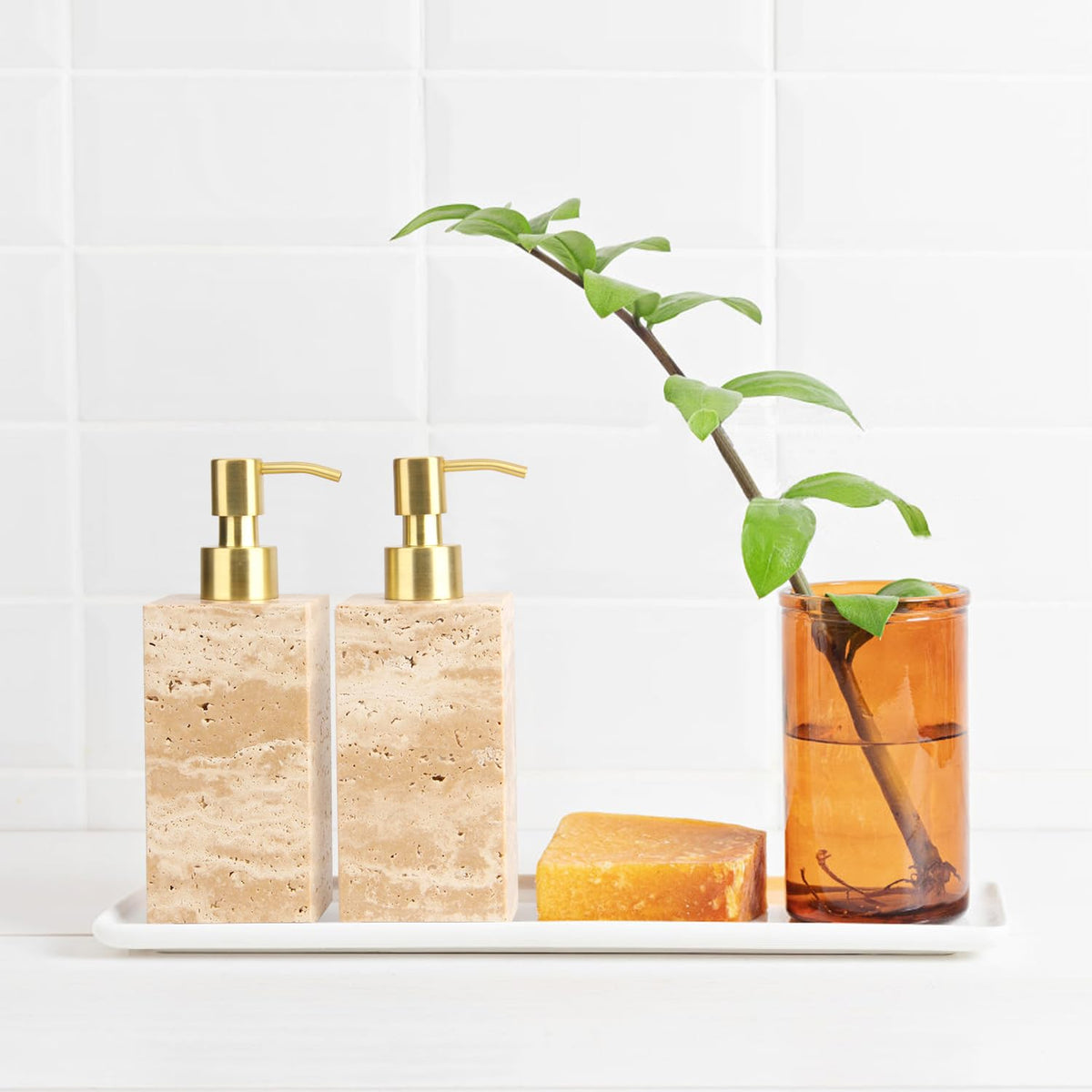 Natural Calacatta Viola Marble Soap Dispenser