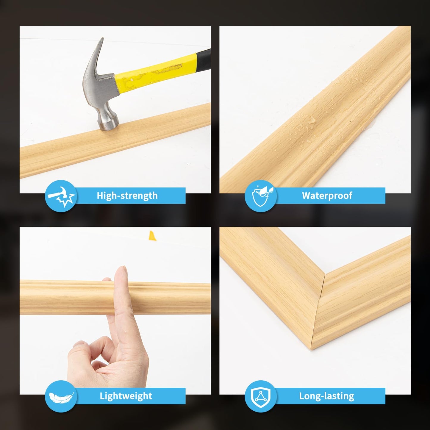 Pre-Cut Wall Molding Set of 6 pcs, Ready-to-Assemble Wainscoting Panels