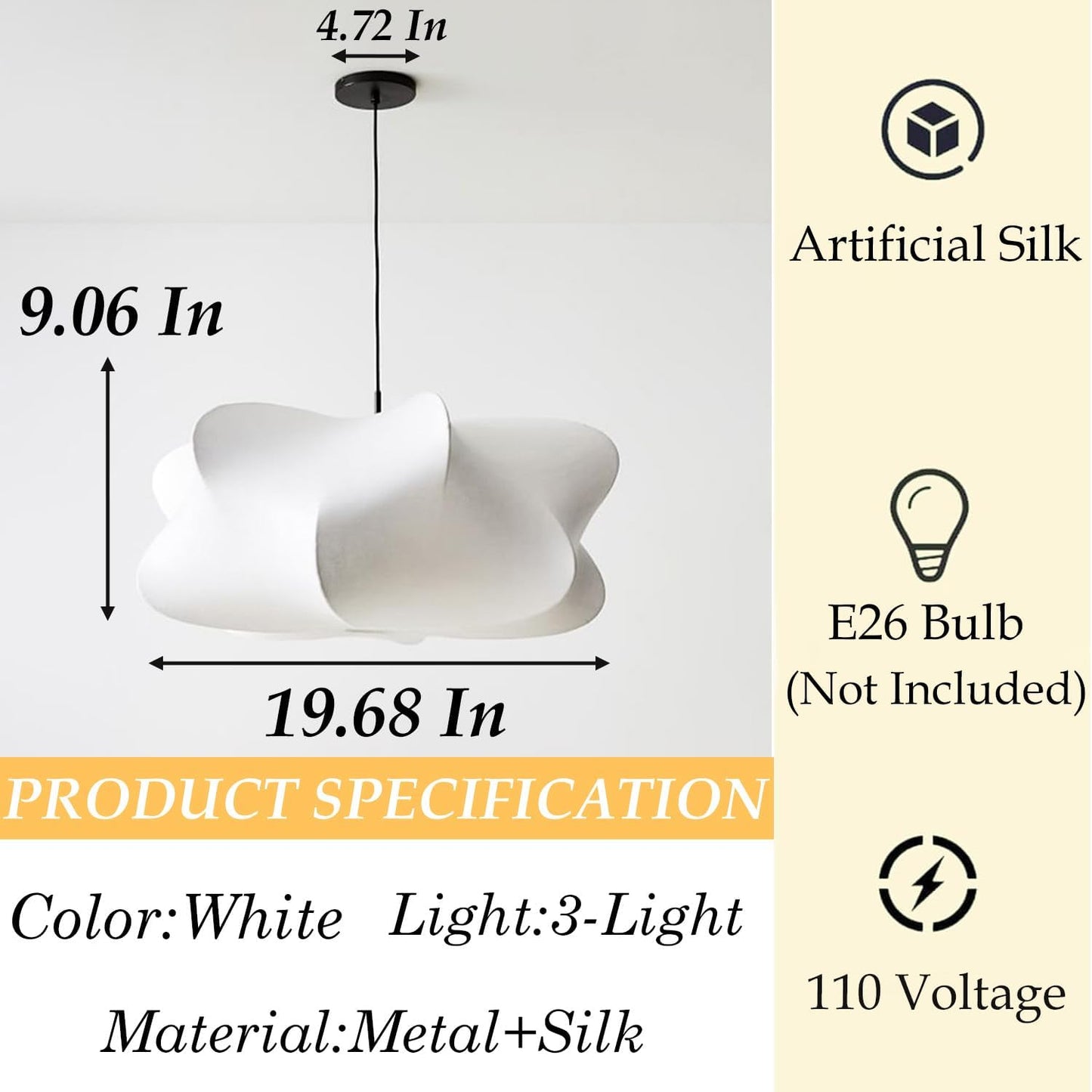 White Fabric Pendant
