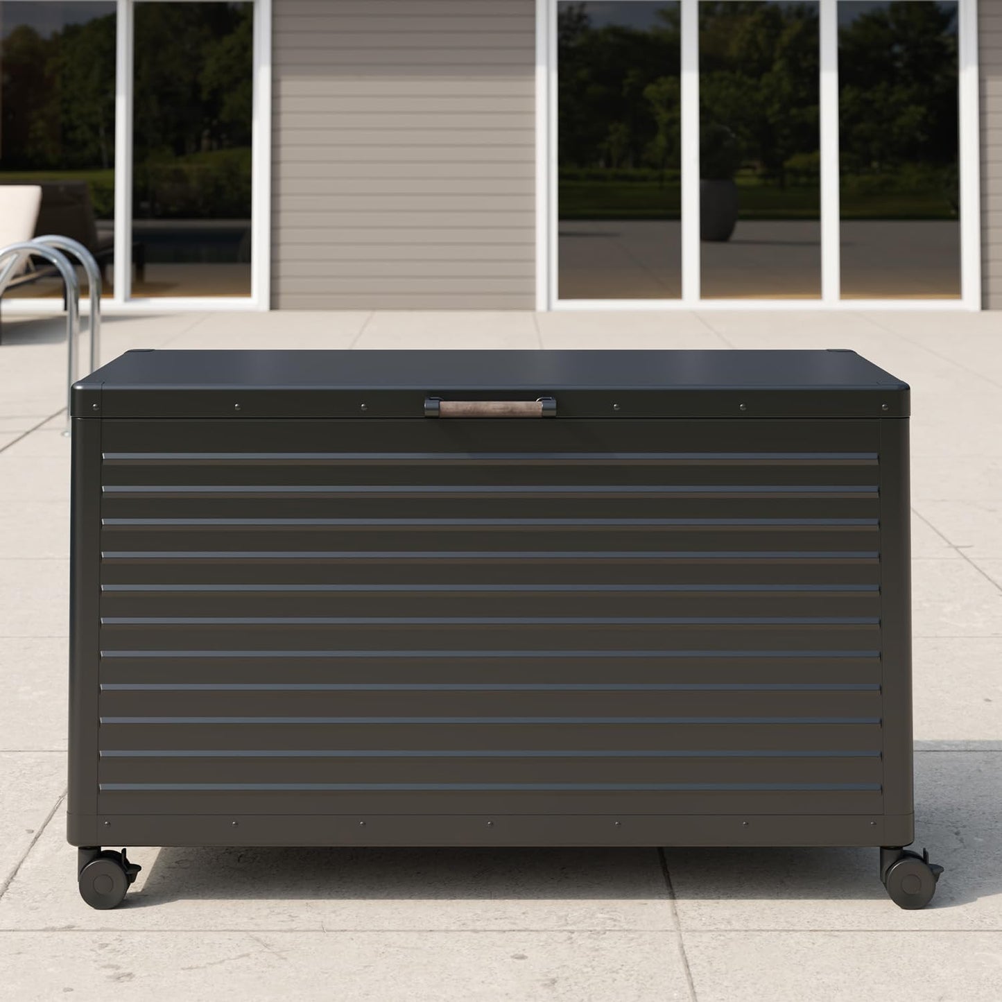 Waterproof Outdoor Storage Box with Wheels & Soft-Close Lid