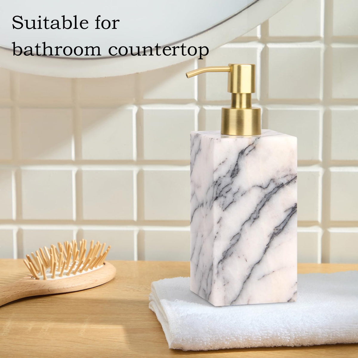Natural Calacatta Viola Marble Soap Dispenser