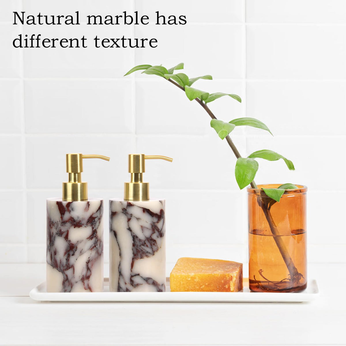 Natural Calacatta Viola Marble Soap Dispenser