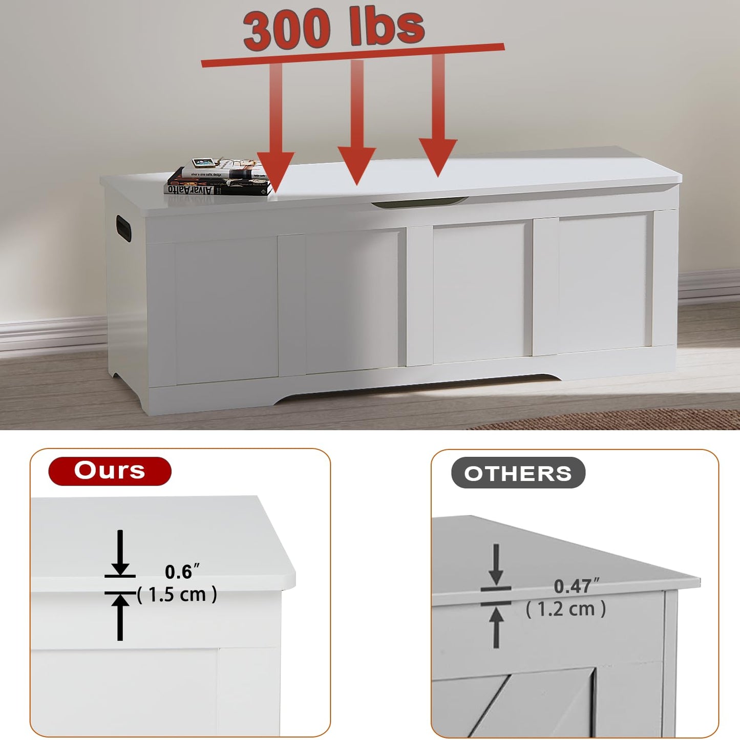 Timberer 47.2" Wooden Extra Large Storage Trunk