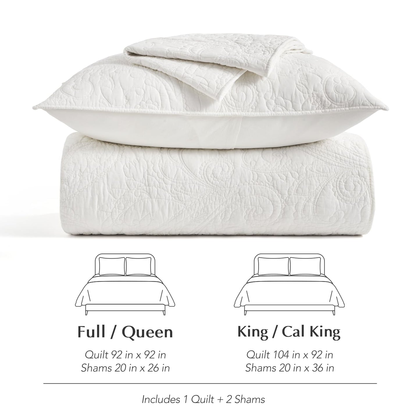 100% Cotton Scallop Quilt Set