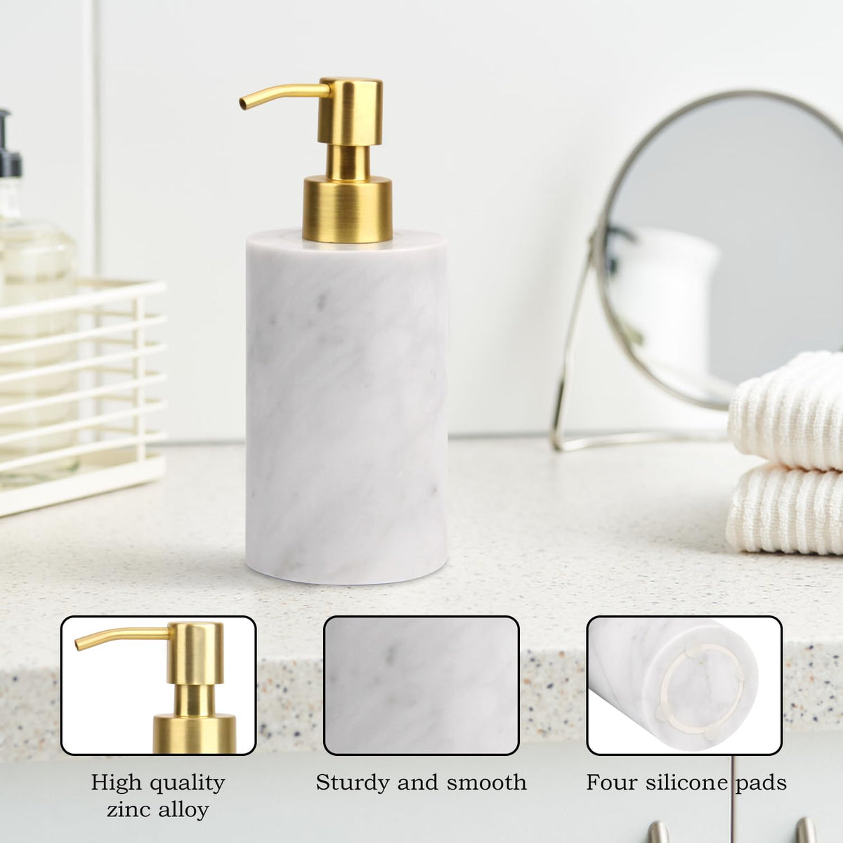 Natural Calacatta Viola Marble Soap Dispenser