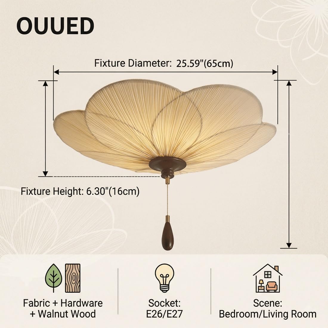 Mid-Century Modern Retro Petal Style Ceiling Light
