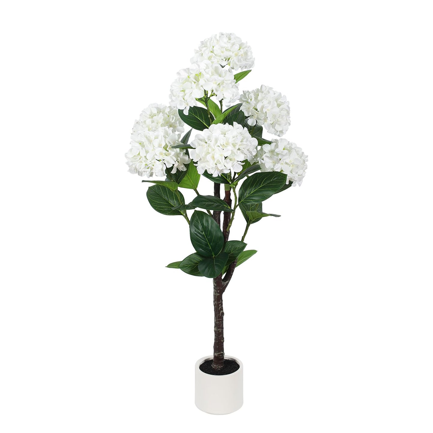 Yepdin 63 inch Artificial Camellia Tree with White Flower Pots - White Fake Tree,5 Ft Faux Plants Indoor wich Blooming,Artificial Plants for Indoor & Outdoor Home Front Door Decor