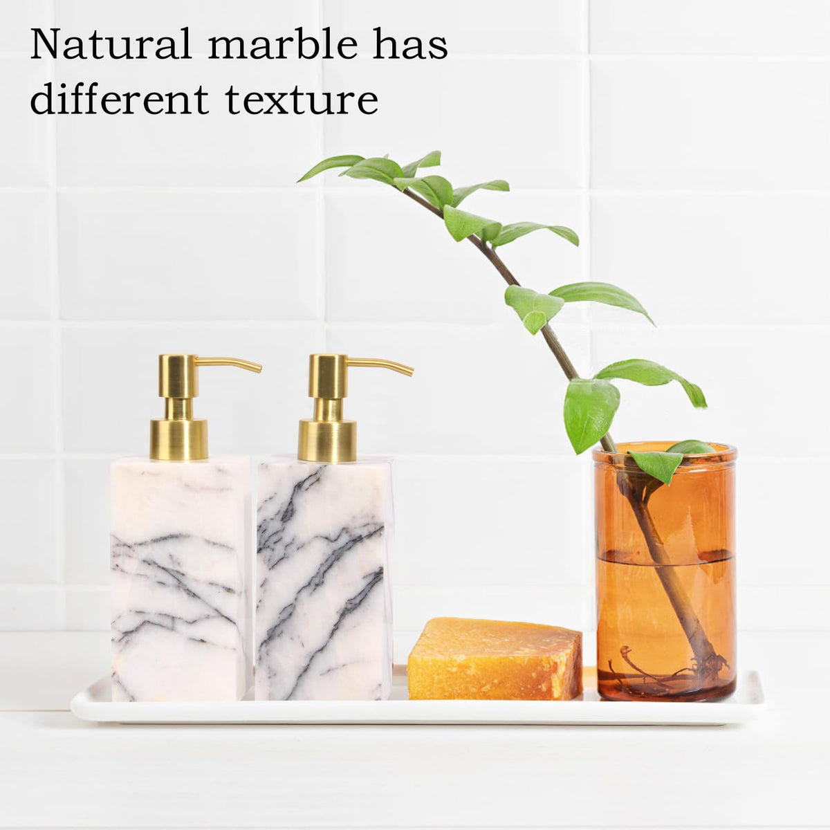 Natural Calacatta Viola Marble Soap Dispenser