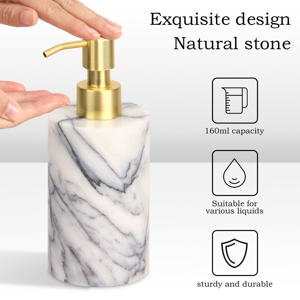 Natural Calacatta Viola Marble Soap Dispenser