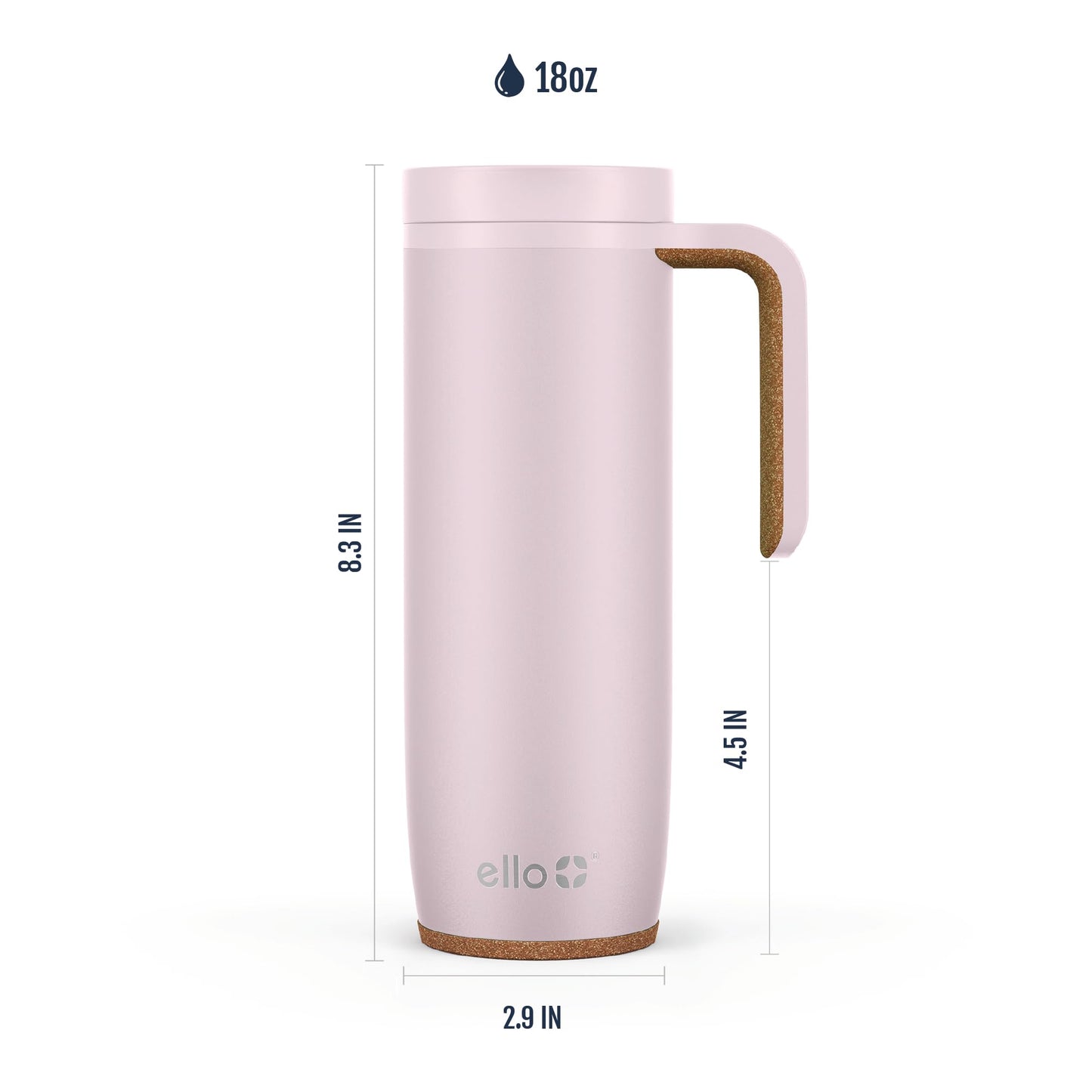 Magnet 18oz Vacuum Insulated Stainless Steel Travel Mug with Side Handle