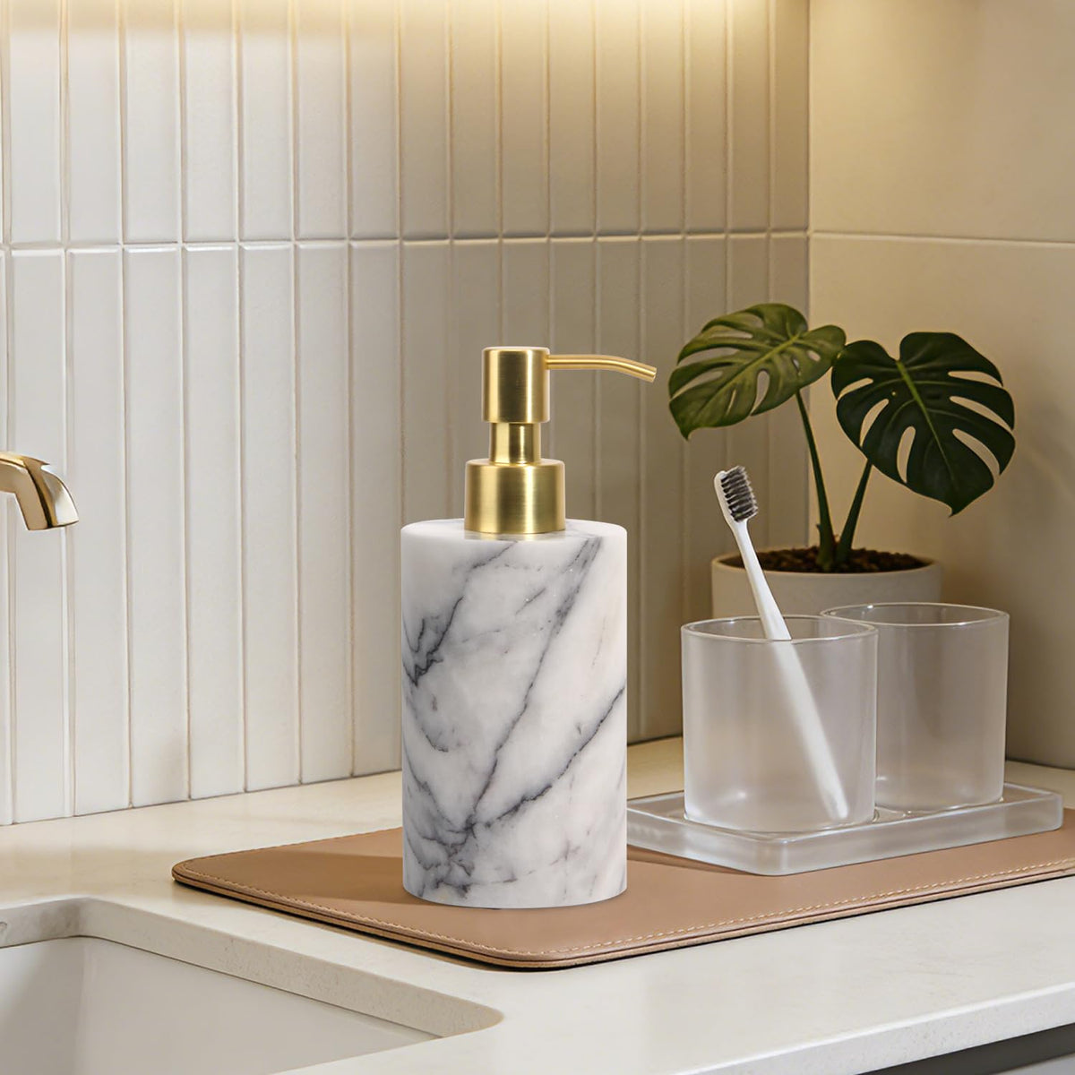 Natural Calacatta Viola Marble Soap Dispenser