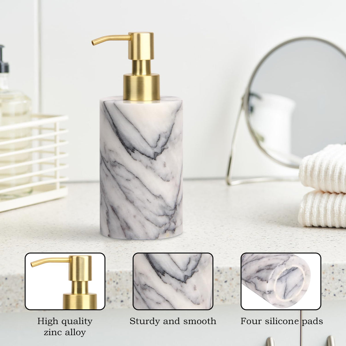 Natural Calacatta Viola Marble Soap Dispenser