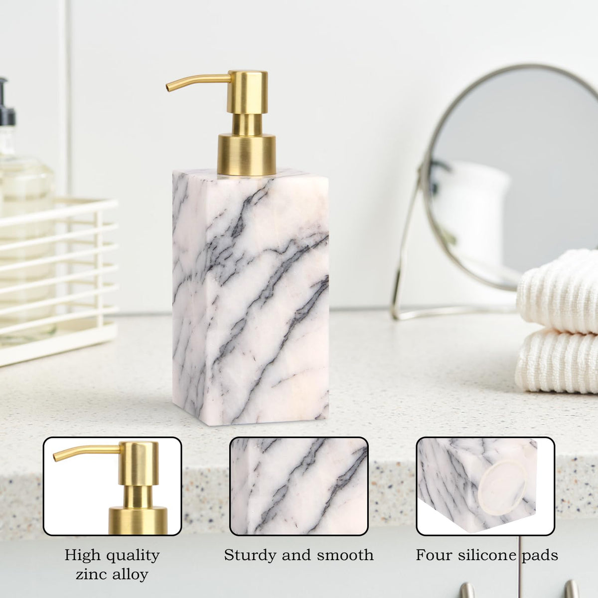 Natural Calacatta Viola Marble Soap Dispenser