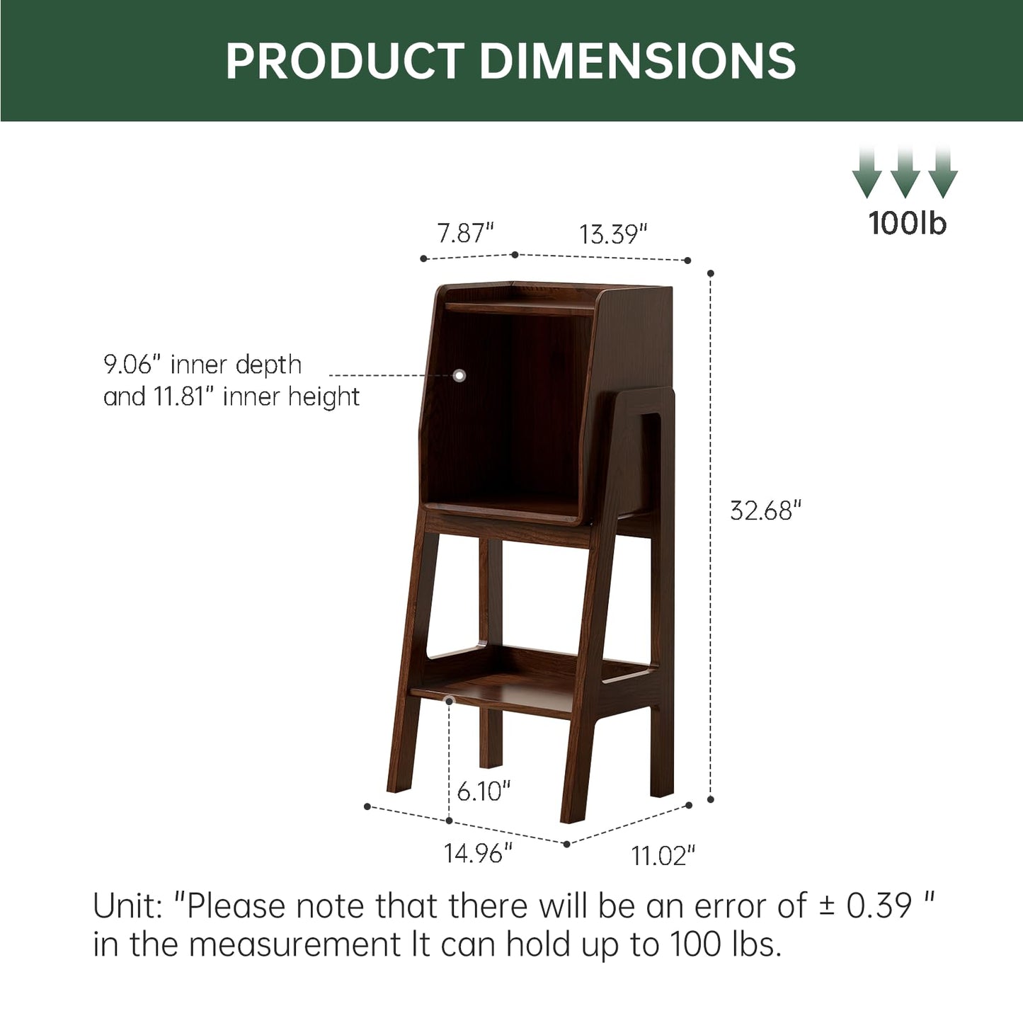 Solid Oak 3 Tier Ladder Bookshelf