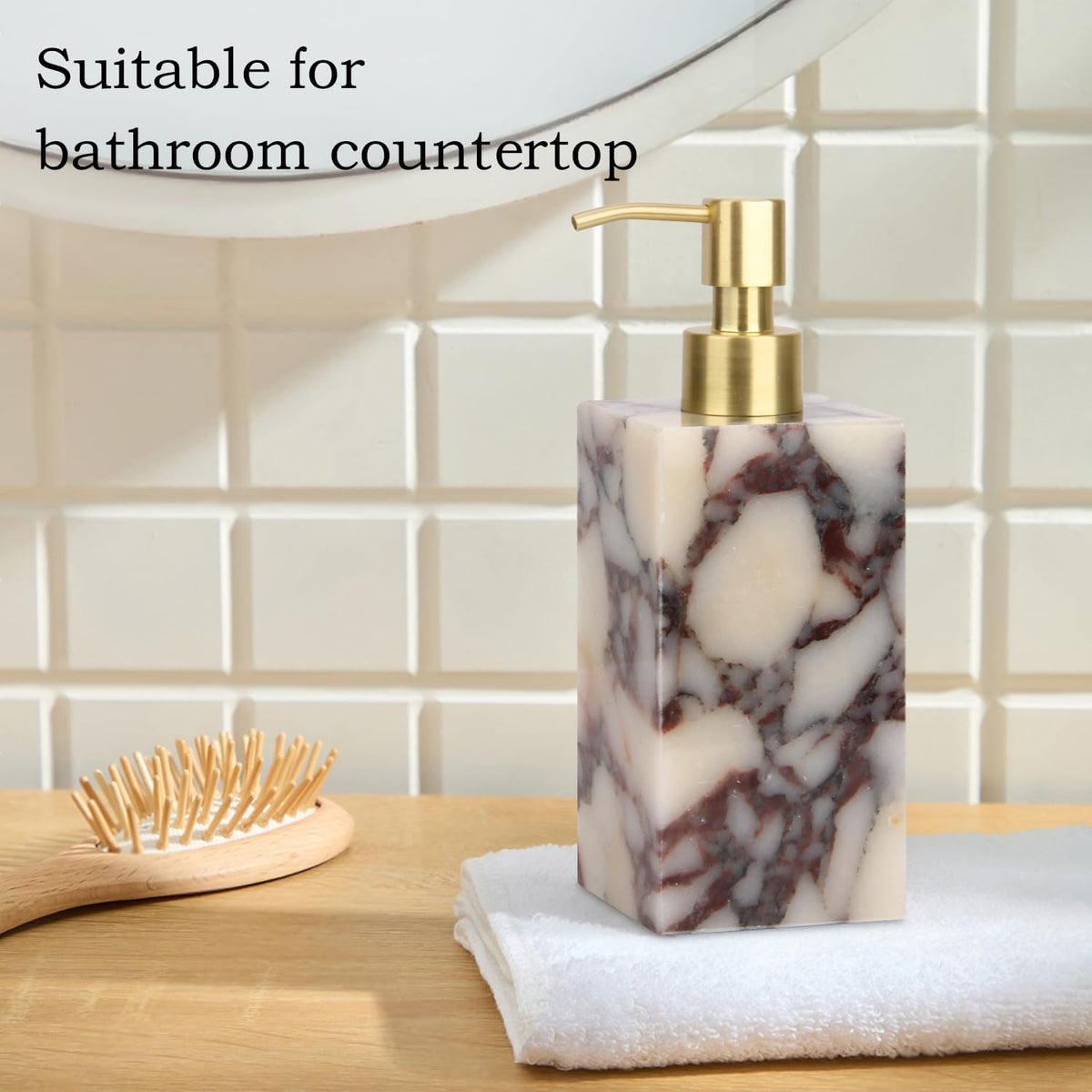 Natural Calacatta Viola Marble Soap Dispenser