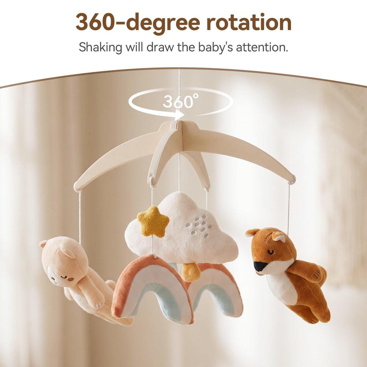 Plush Safari Animal Baby Mobile for Crib