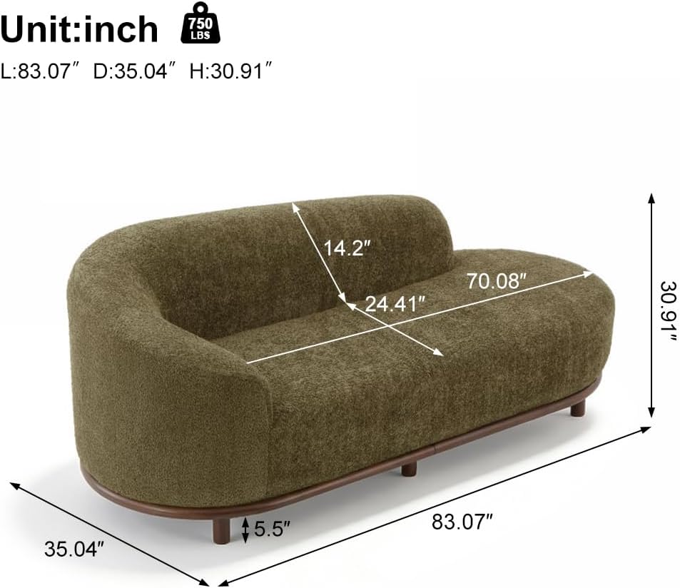 Bouclé Chaise Lounge Sofa