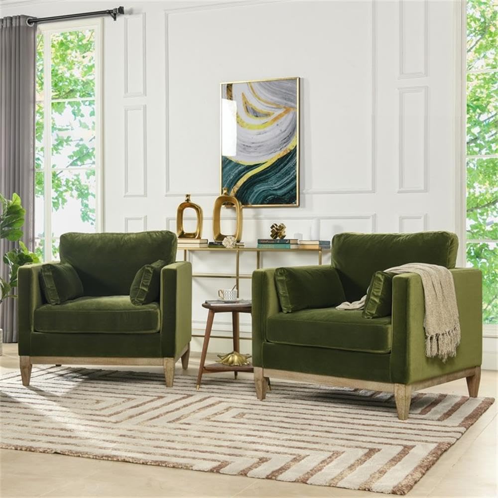 36" Modern Arm Chair, Performance Velvet