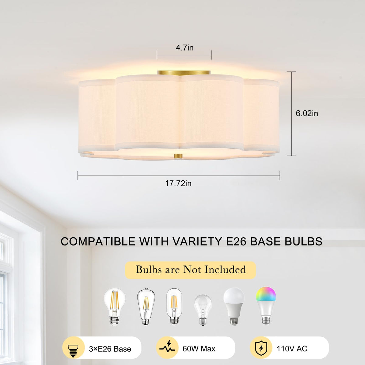 Semi Flush Mount Ceiling Fixture