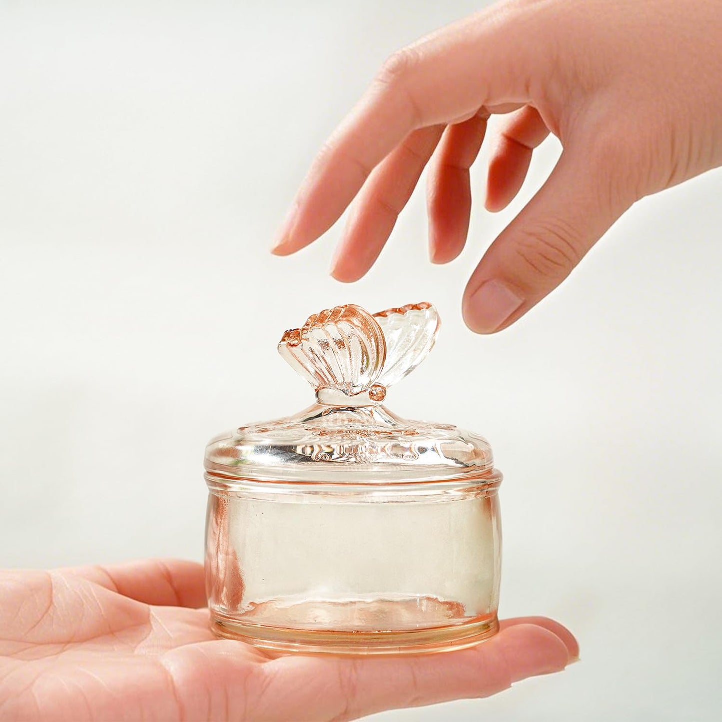 Decorative Embossed Glass Dish with Lid