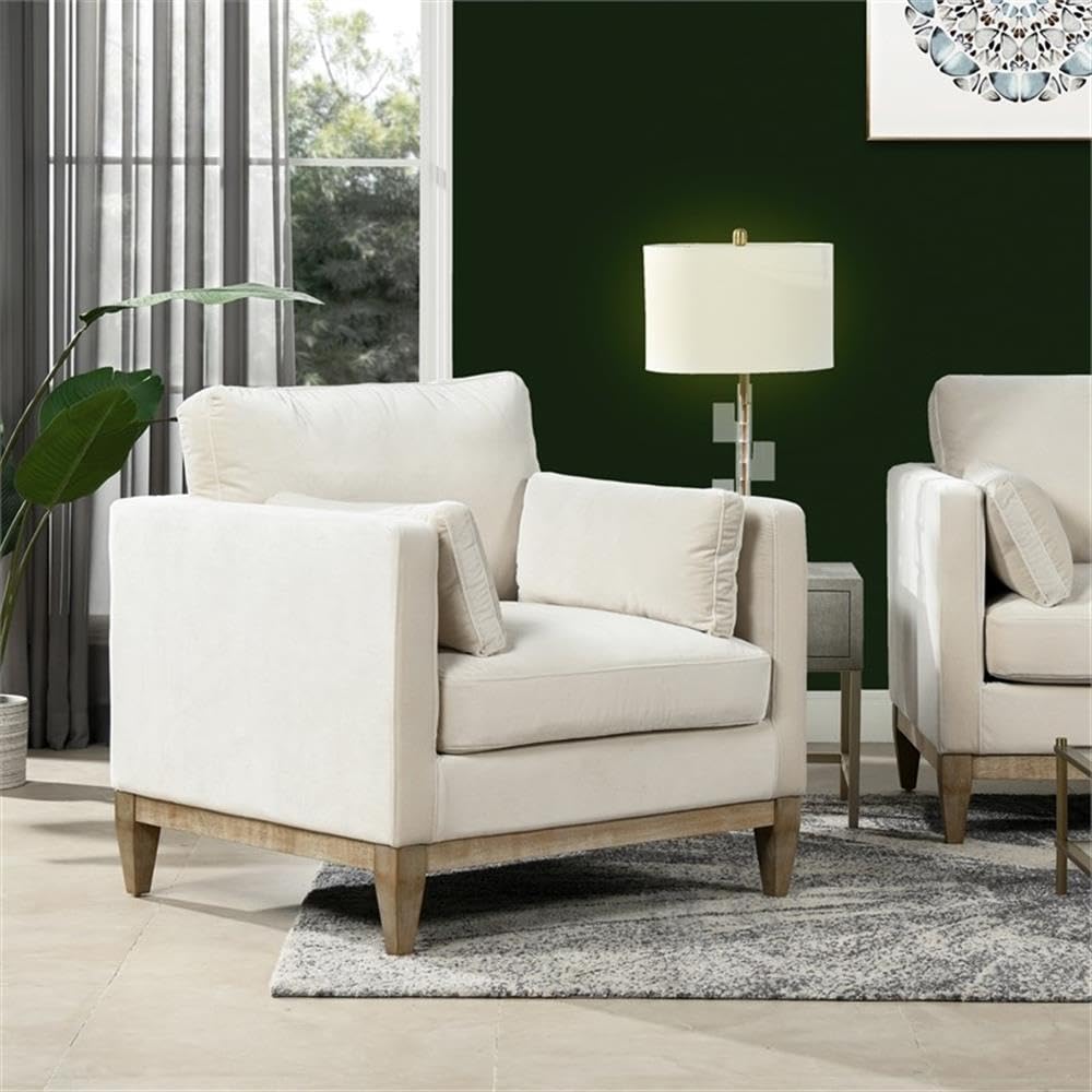 36" Modern Arm Chair, Performance Velvet