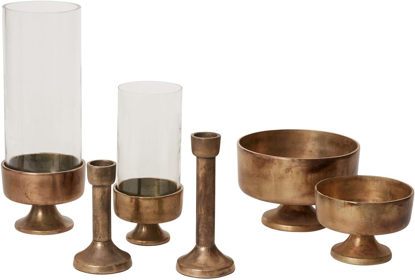Finale Gold Metal Compote Bowl | Gold Compote Vase l Distressed Metal Vase l Indoor and Outdoor Compote for Any Event Decoration (8"x 5.25") (73386)