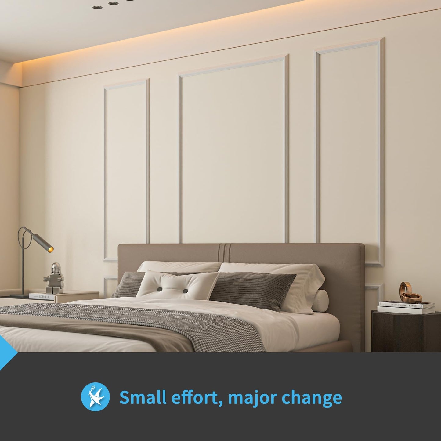 Pre-Cut Wall Molding Set of 6 pcs, Ready-to-Assemble Wainscoting Panels