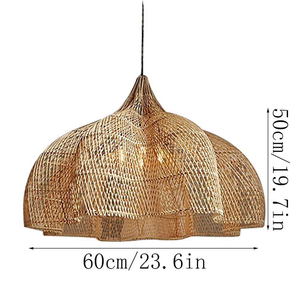 Rattan Large Woven 4-Light Chandelier