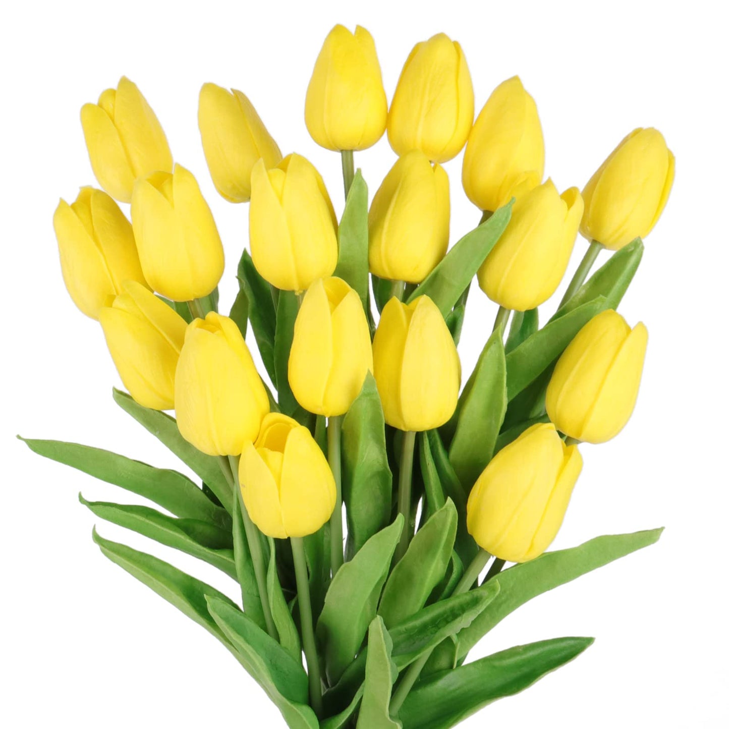 Beferr White Tulips Artificial Flowers 18Pcs Faux Silk Tulip Real Touch Tulip Fake Flowers Bouquets Arrangements for Mother's Day Easter Spring Flowers Gifts Home Table Decor