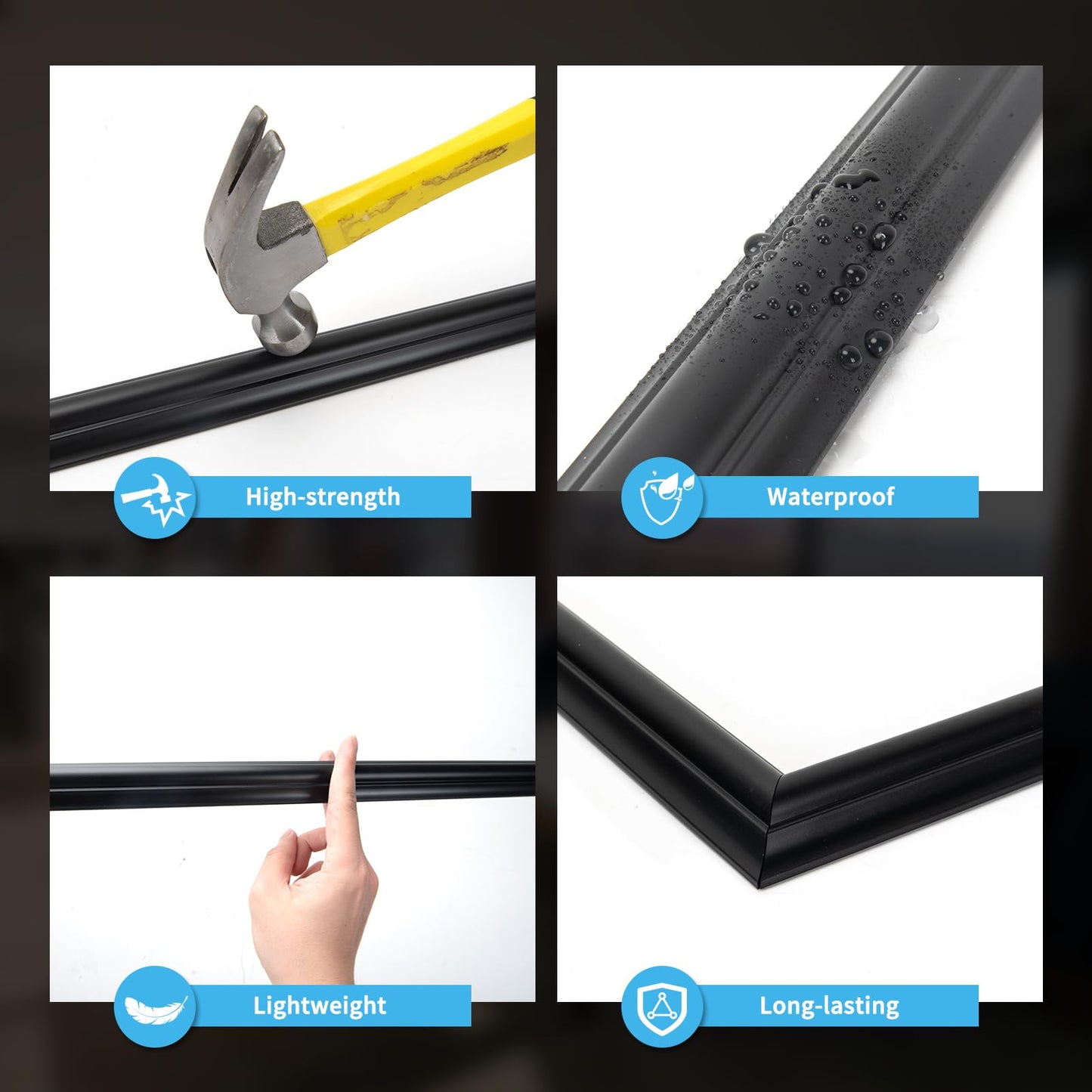 Pre-Cut Wall Molding Set of 6 pcs, Ready-to-Assemble Wainscoting Panels