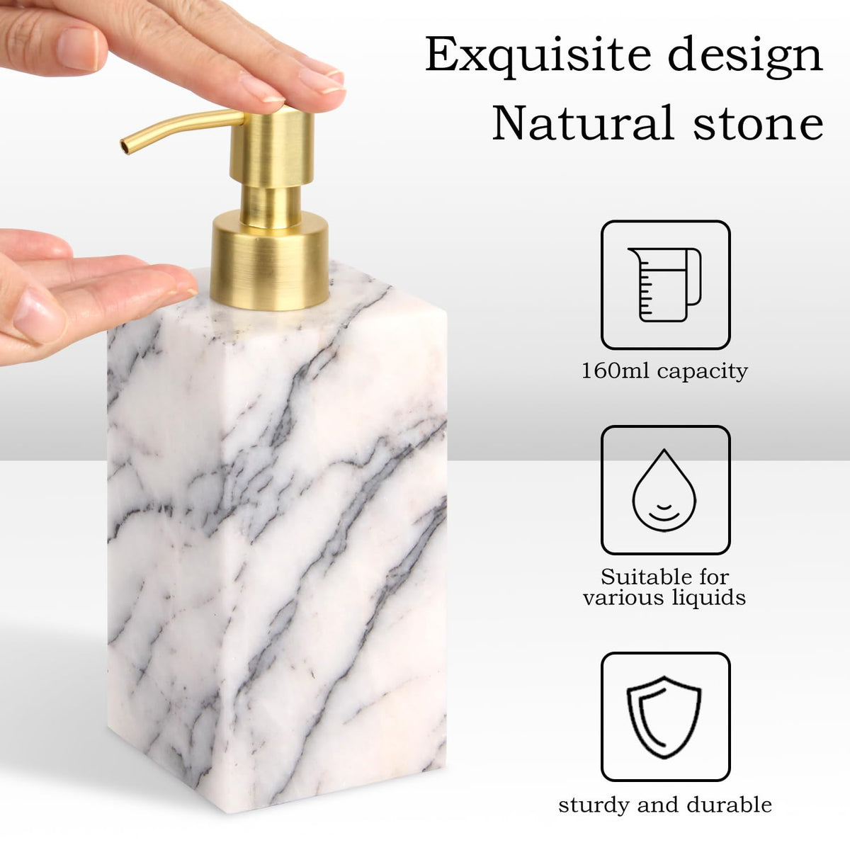 Natural Calacatta Viola Marble Soap Dispenser