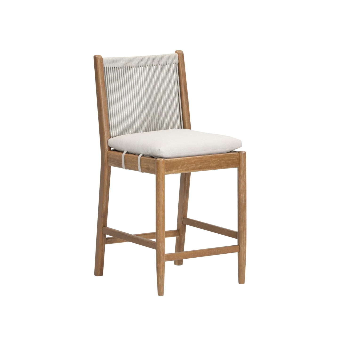 Nathan James Rikki Seagrass Bar Stool with Back, 2-Pack Boucle Counter Stool with Upholstered Seat, Solid Wood Frame, and Woven Seagrass Backrest