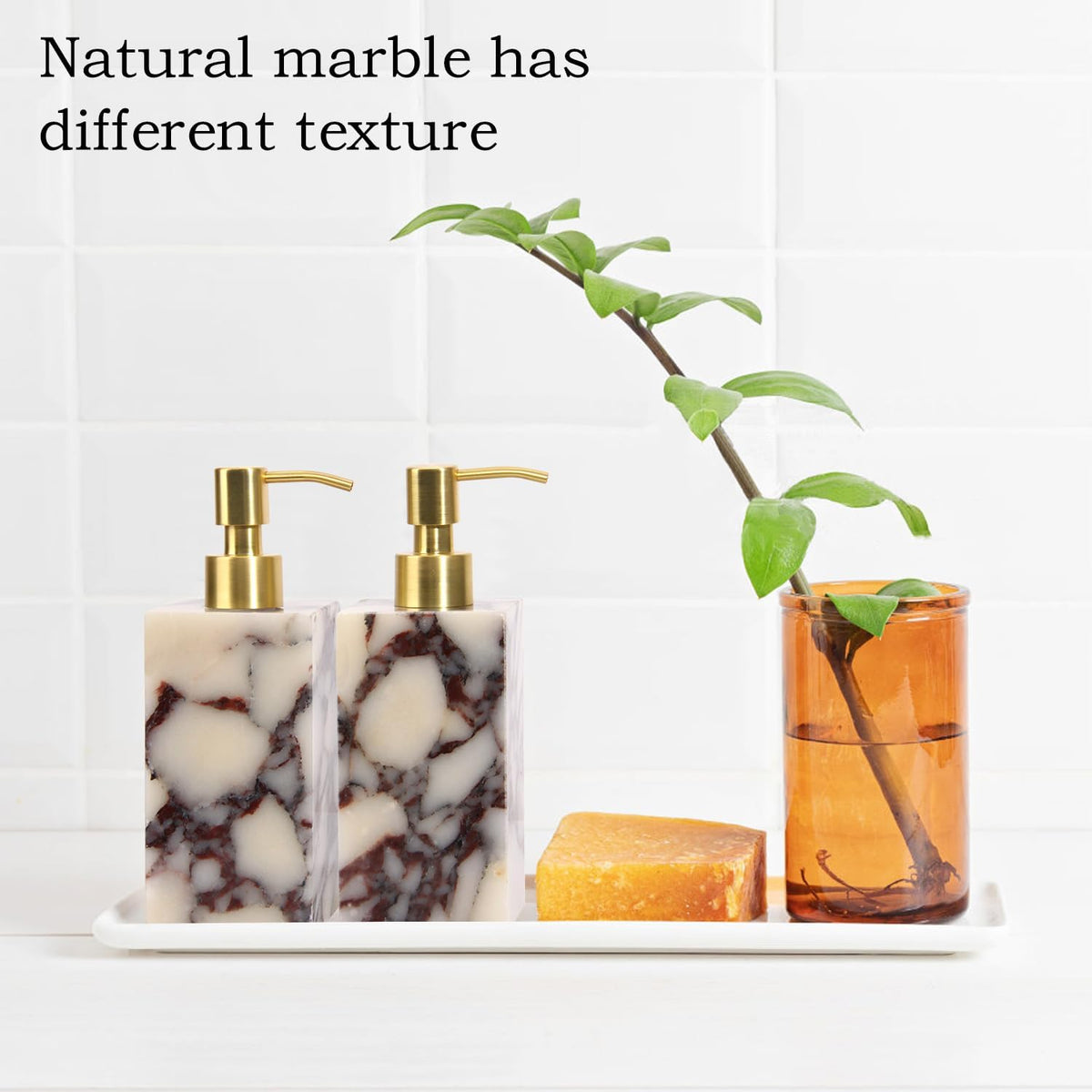 Natural Calacatta Viola Marble Soap Dispenser