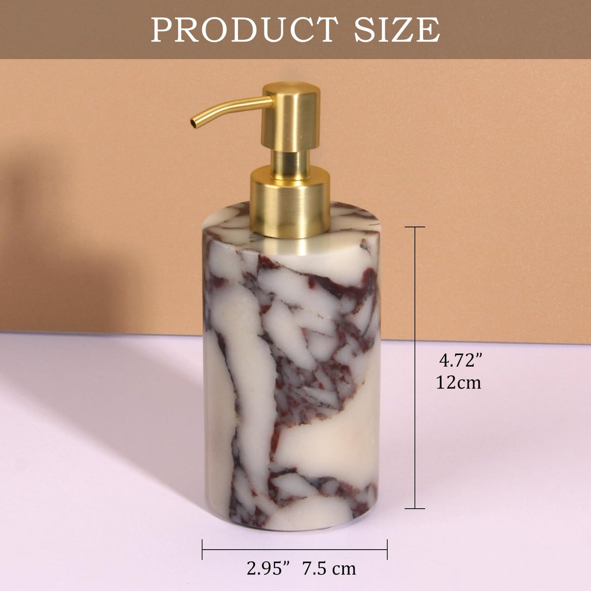 Natural Calacatta Viola Marble Soap Dispenser