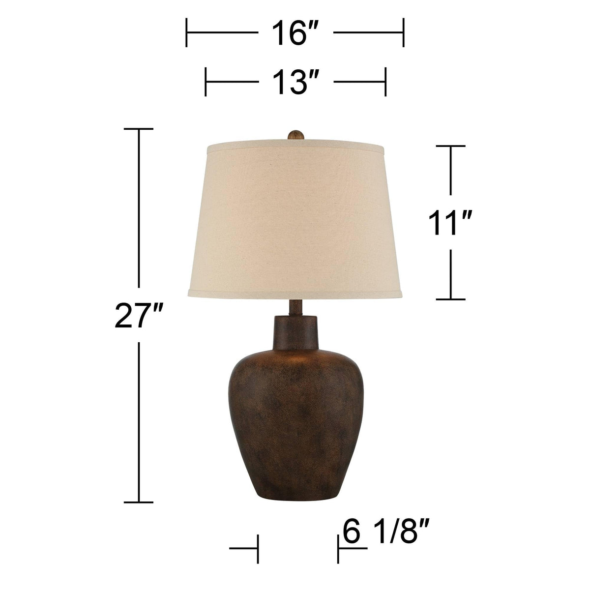 27" Tall Terracotta Table Lamps Set of 2