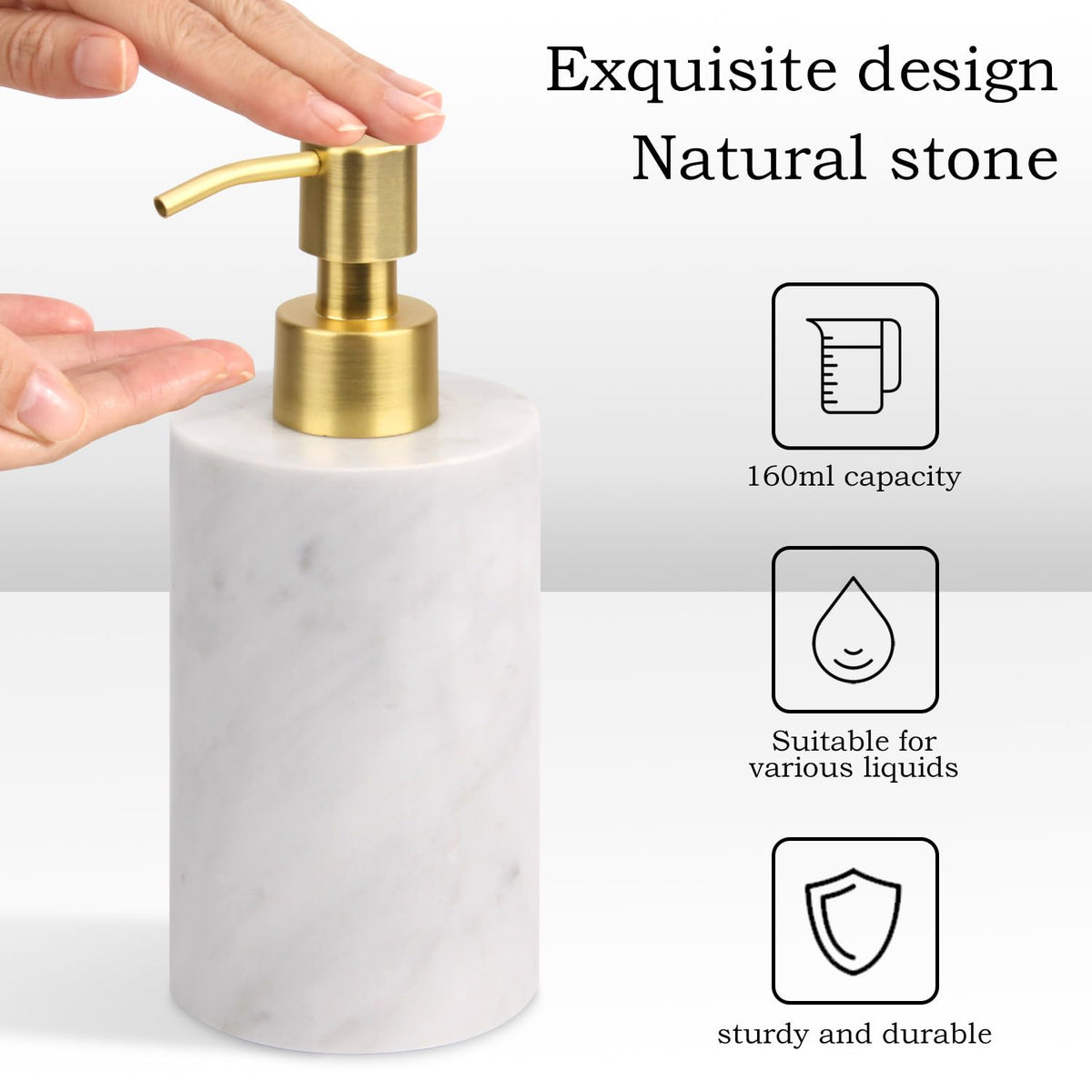 Natural Calacatta Viola Marble Soap Dispenser