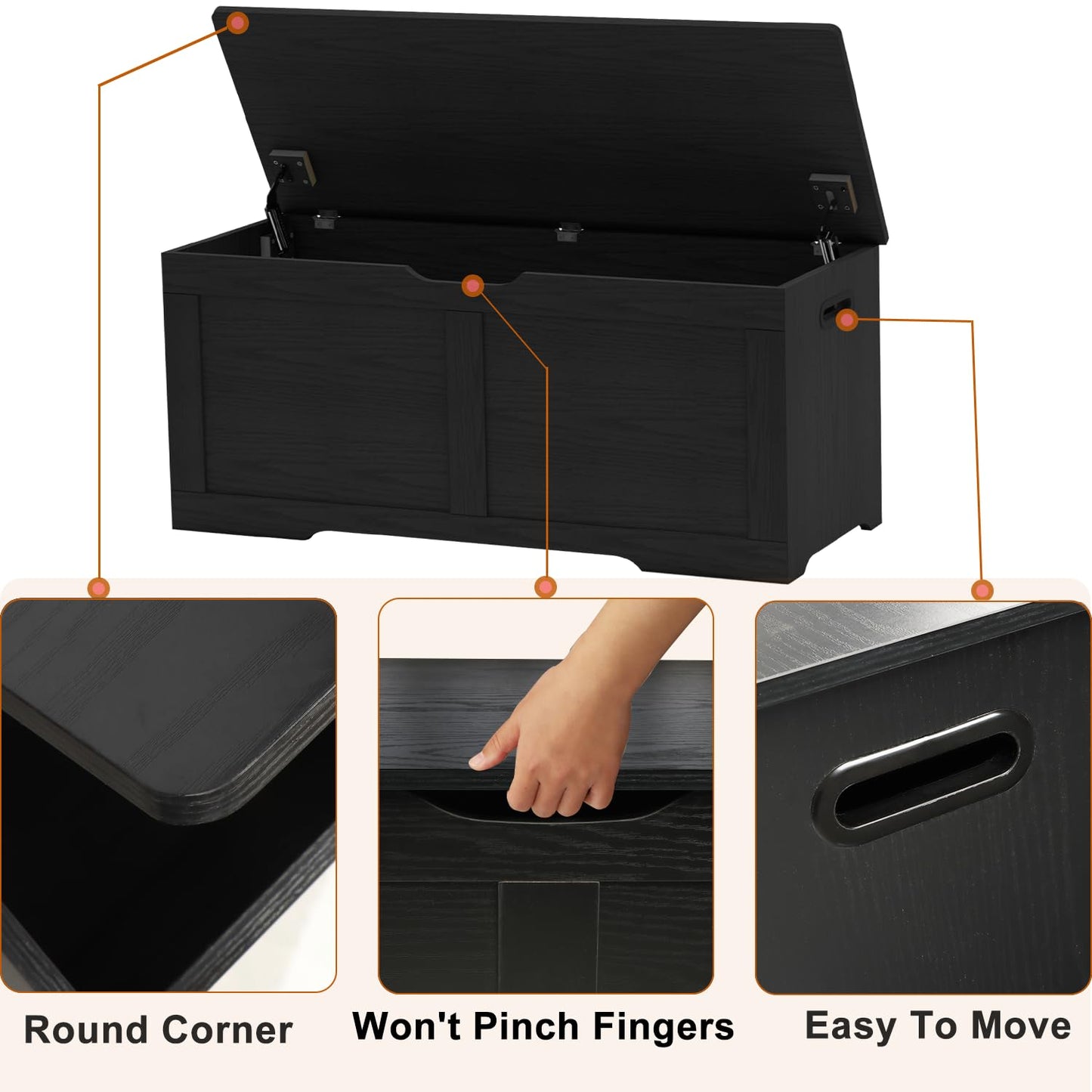 Timberer 47.2" Wooden Extra Large Storage Trunk