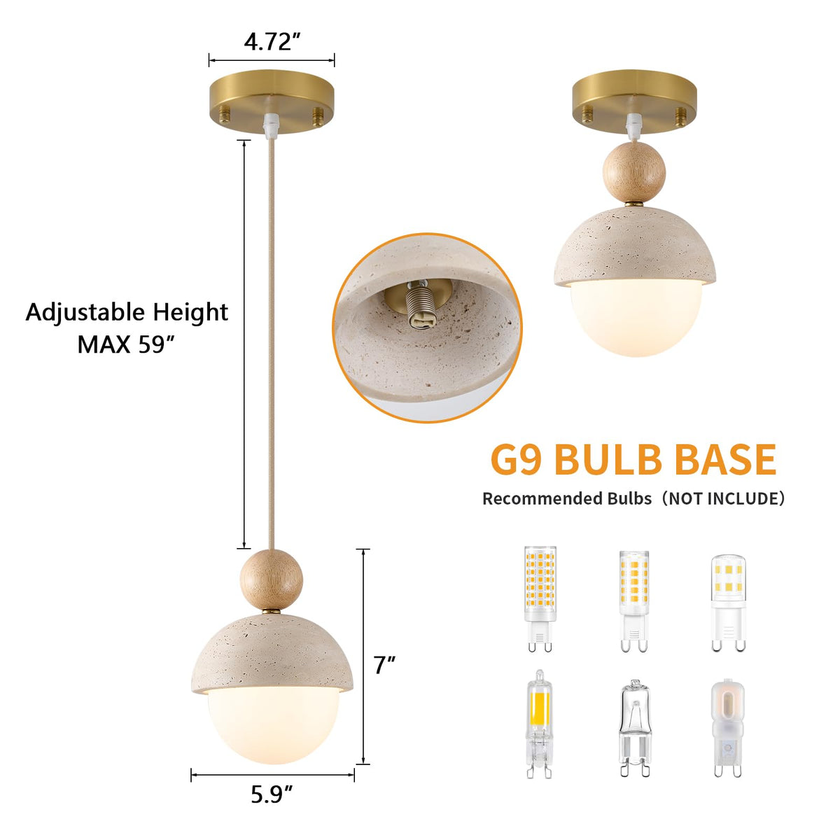 Natural Stone Marble Pendants