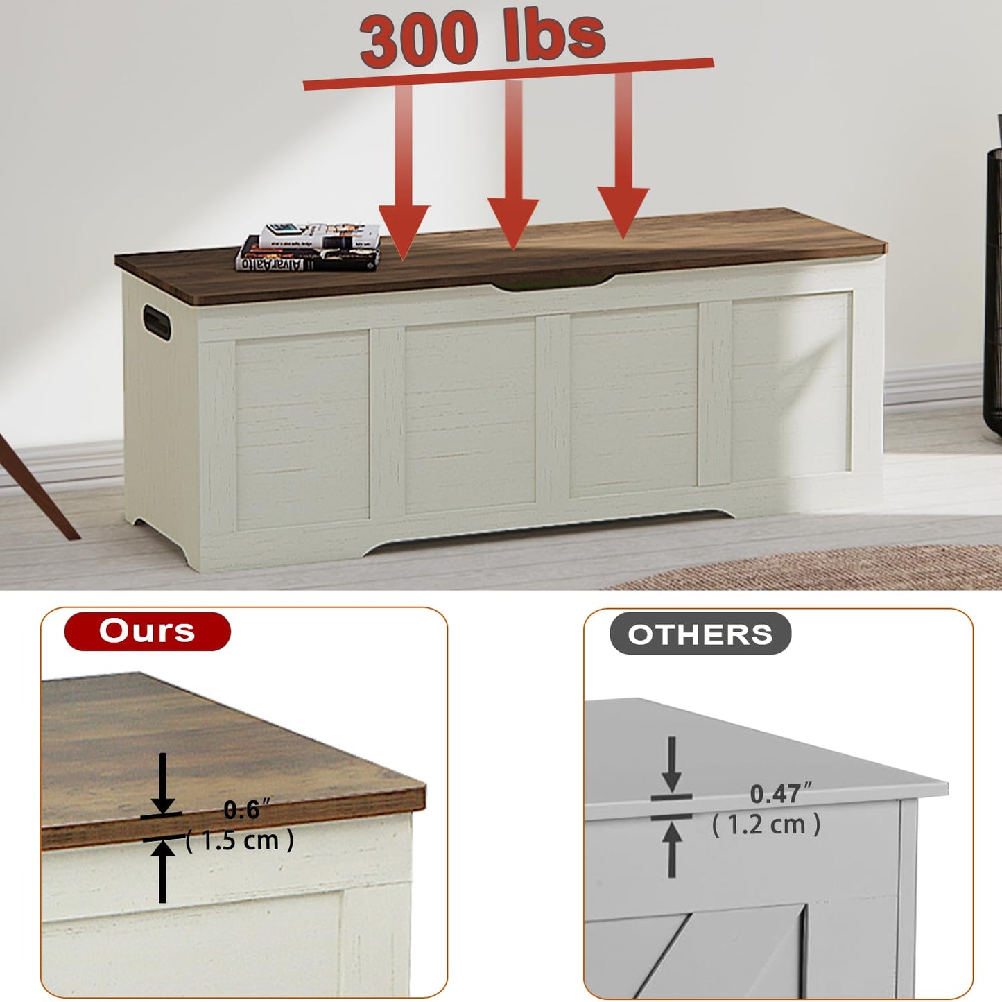 Timberer 47.2" Wooden Extra Large Storage Trunk