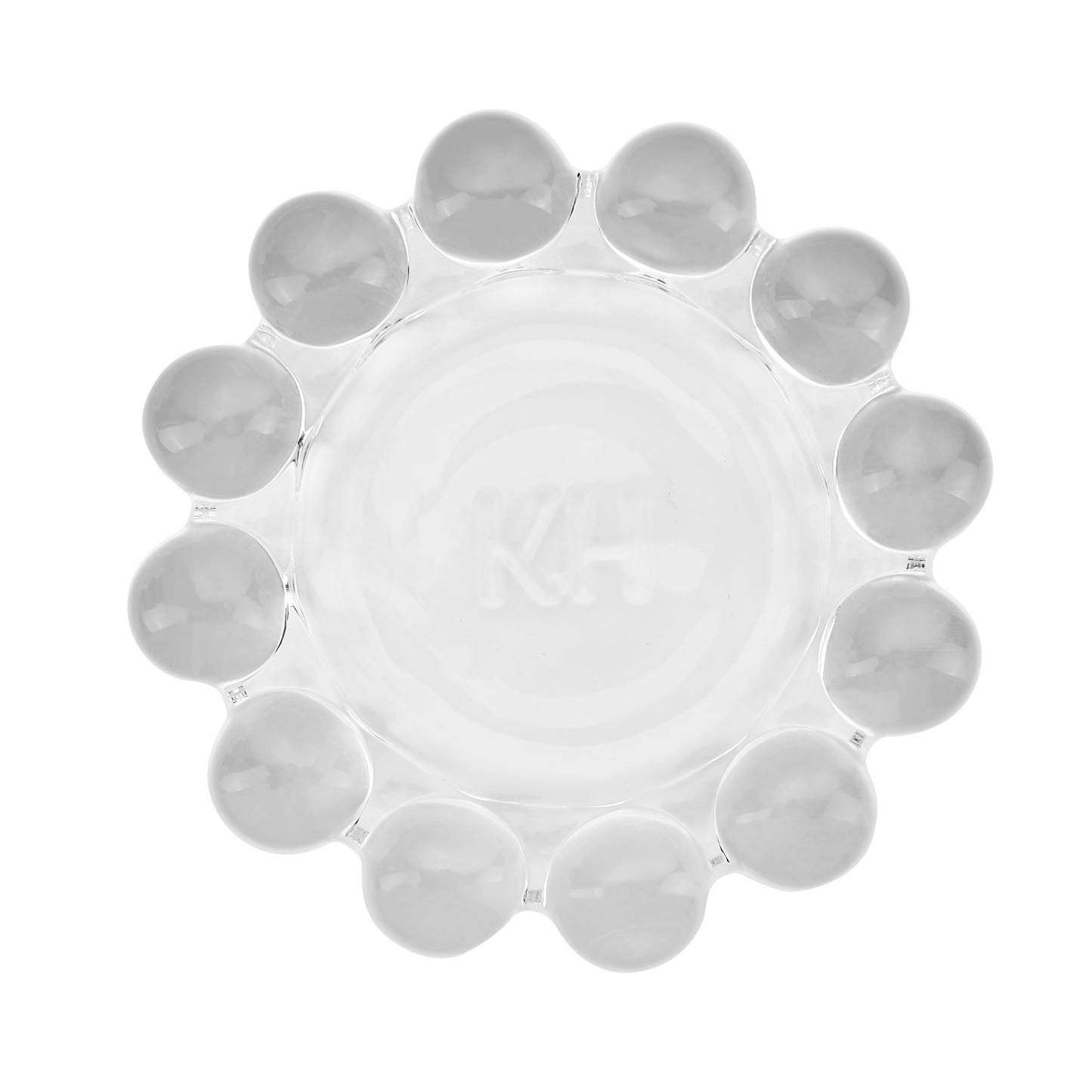 khtumeware Chic Smoky Bubble Glass Candle Dish – Modern Clear Glass Candle Holder for Tealights & Diffusers, Decorative Tray for Home & Tabletop Decor（2 Pack）