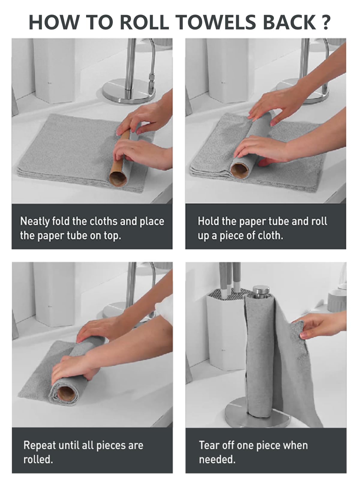 Fantasticlean Microfiber Cleaning Cloth Roll -60 Pack, Tear Away Microfiber Towels, 12" x 12", Reusable, Washable, Scratch Free, Ultra Absorbent Dishcloth for All-Around Cleaning (Beige & Tan)