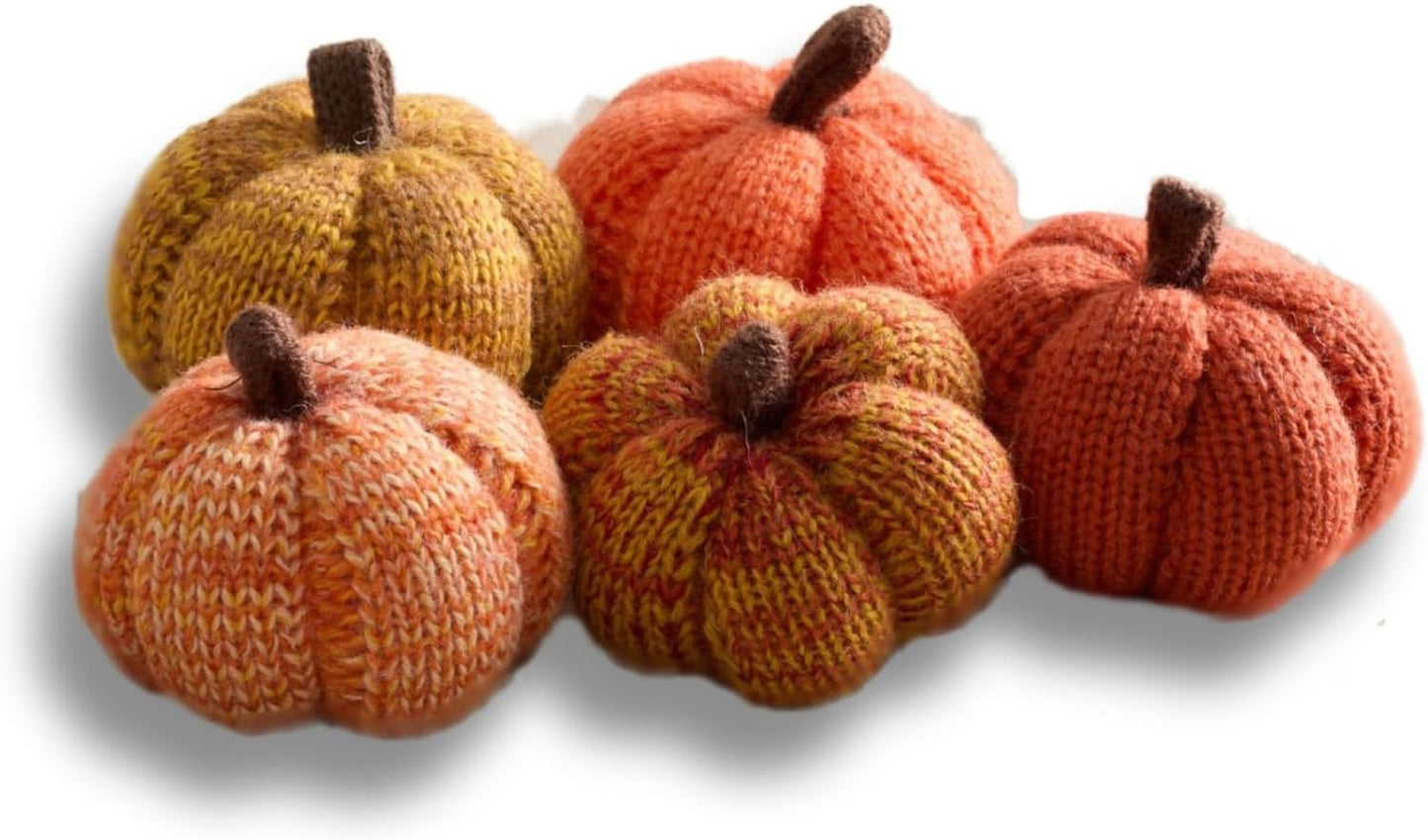 Set of 3 Cozy Knit Pumpkins