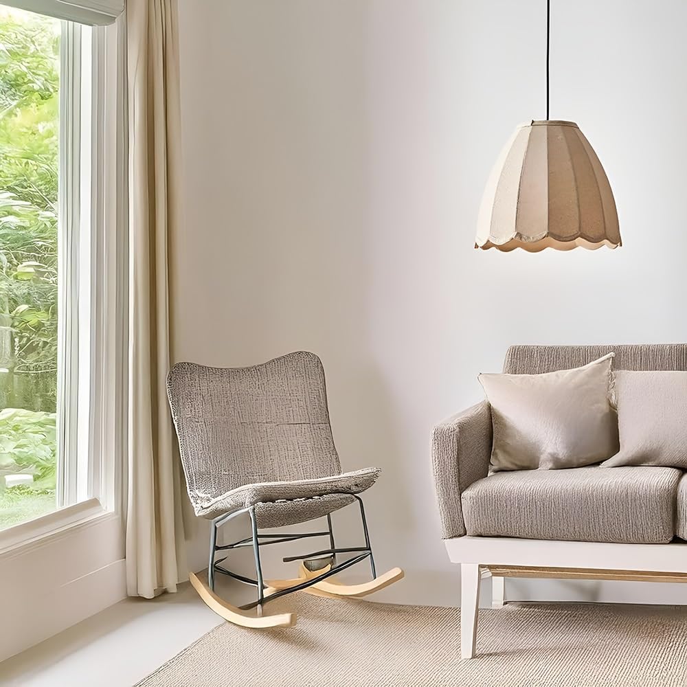 Modern Scalloped Linen Pendant