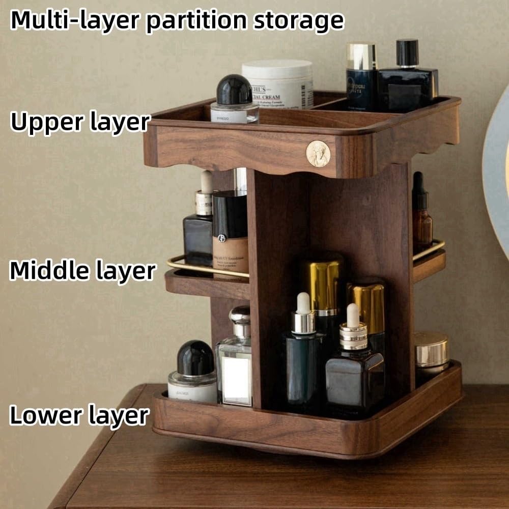Rotating 360° Spinning Adjustable Bamboo Organizer
