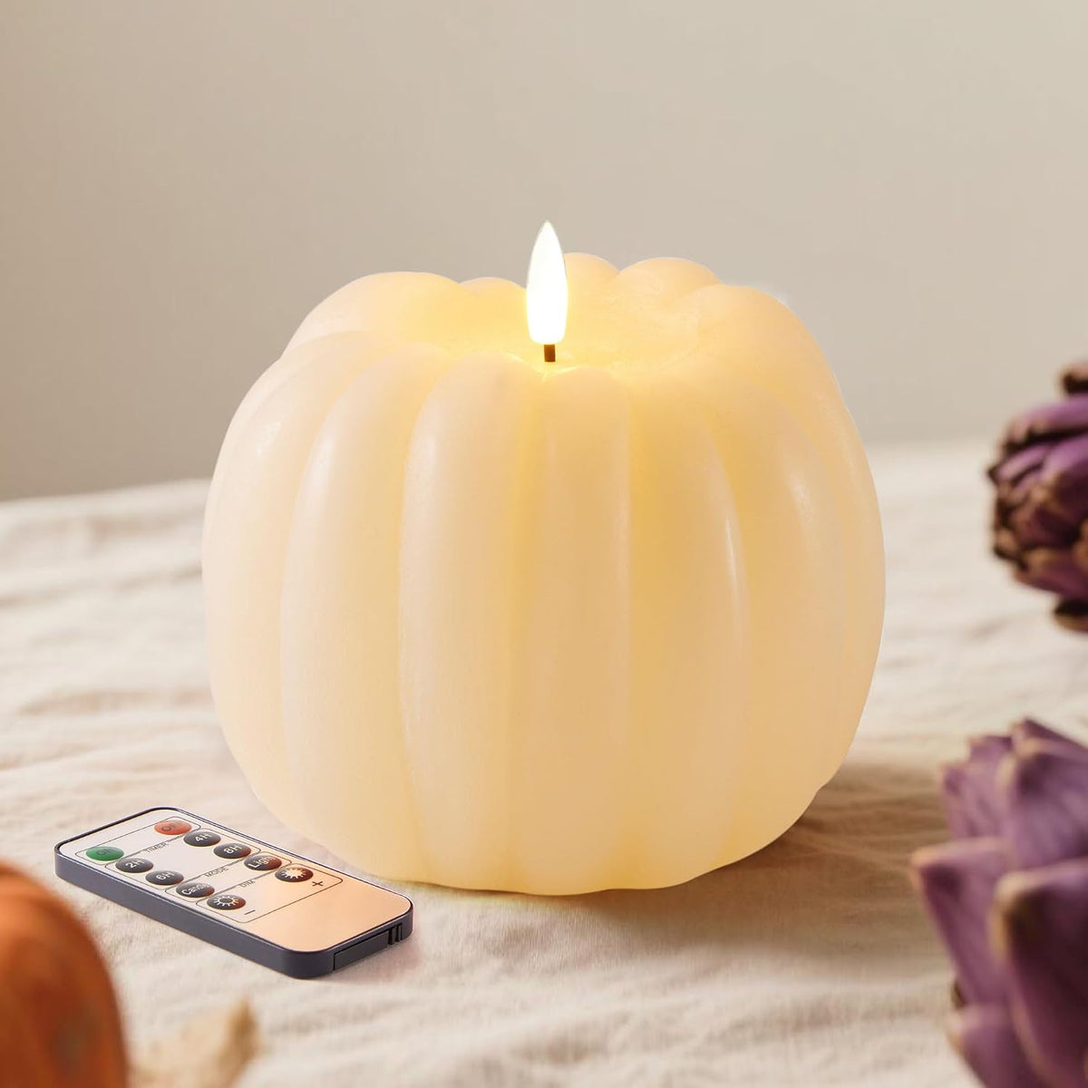 Flameless Pumpkin Candle with Remote