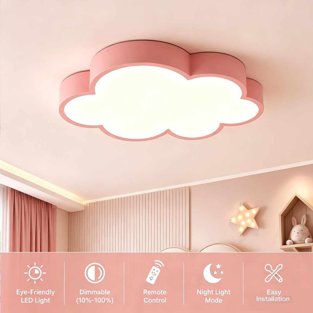 Cloud Shape Led Ceiling Light, with Remote Control