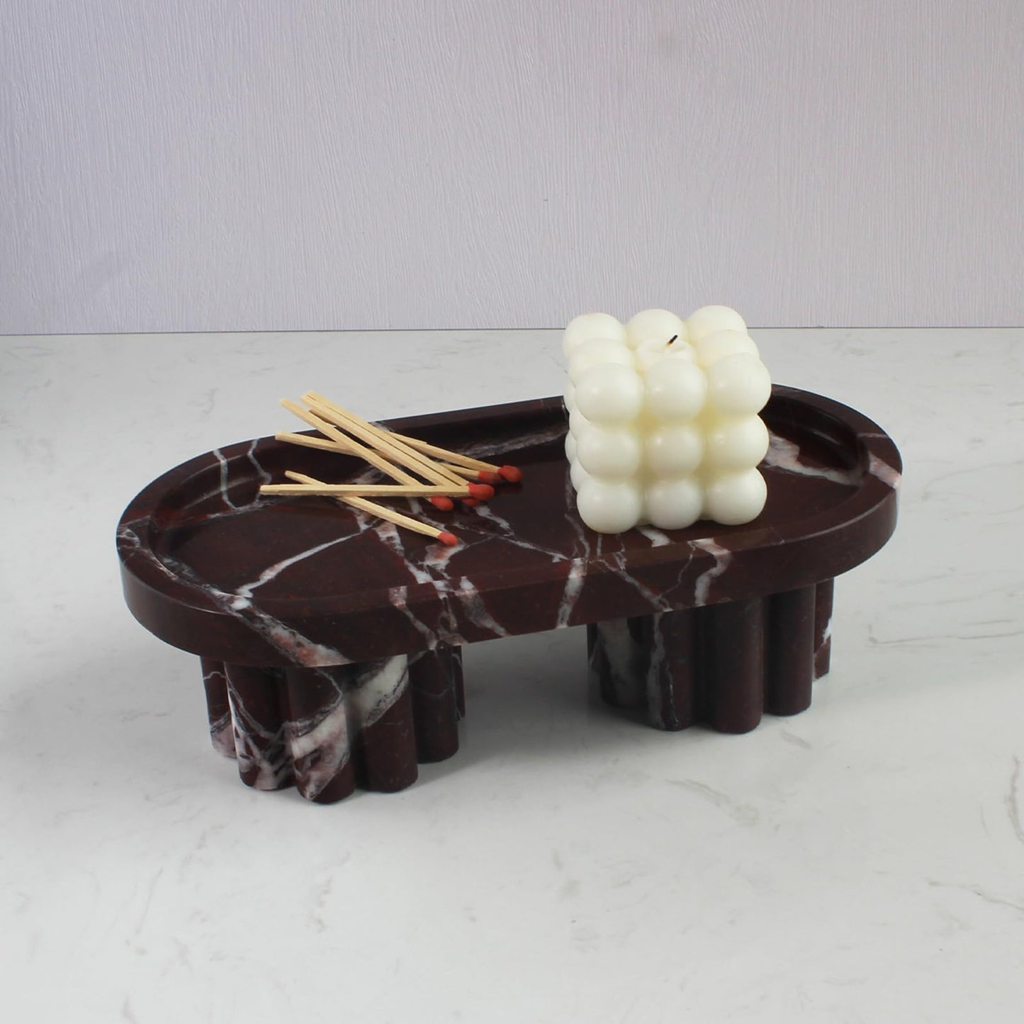Natural Travertine Marble Oval Tray
