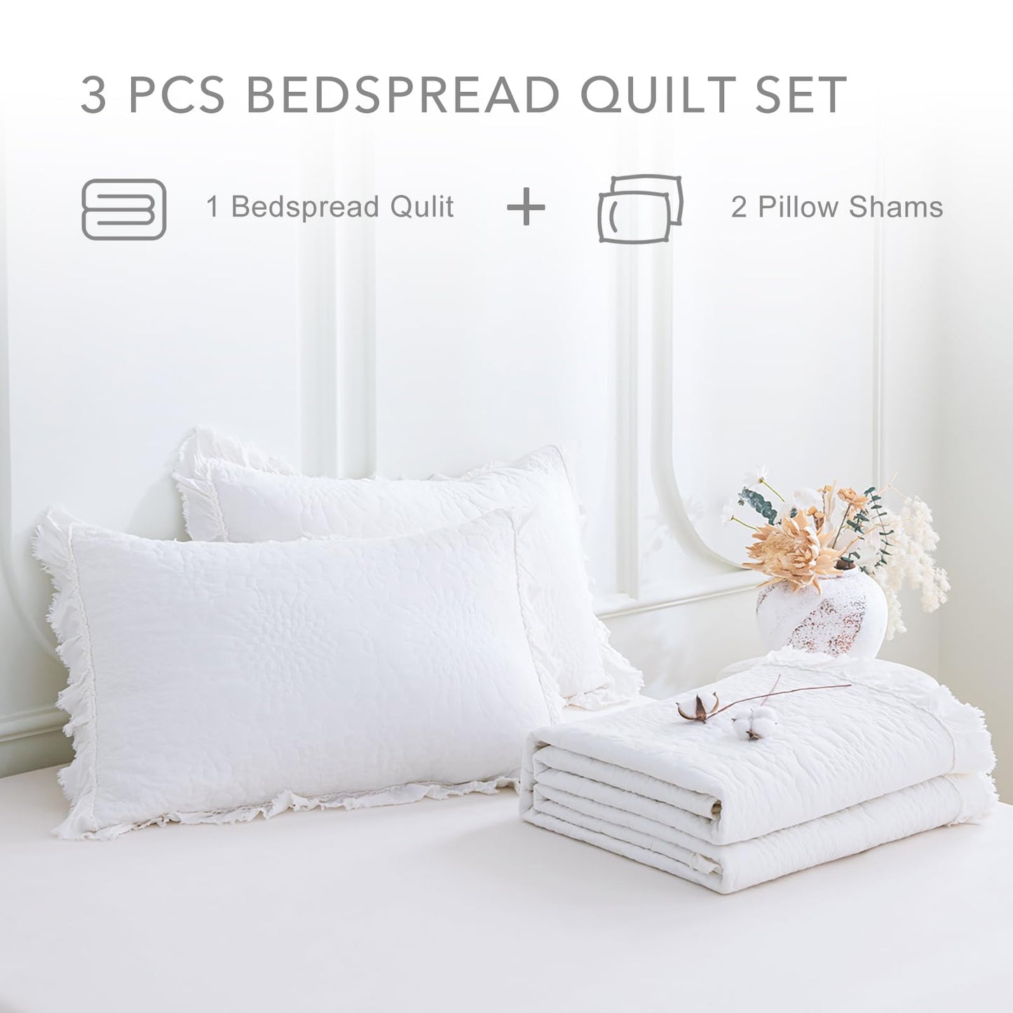 Cotton Oversized Quilt Bedspread Set